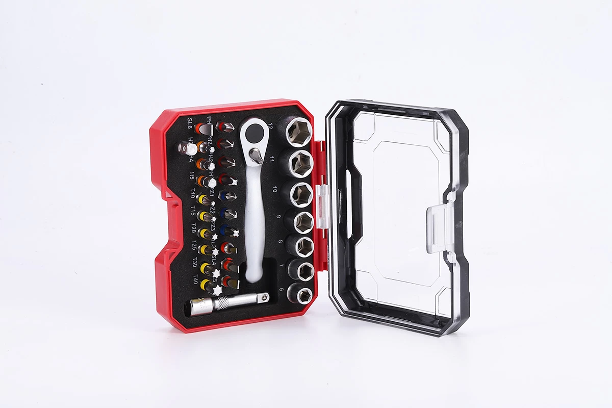 مجموعة من 30 قطعة من رؤوس المفك والسقاطة